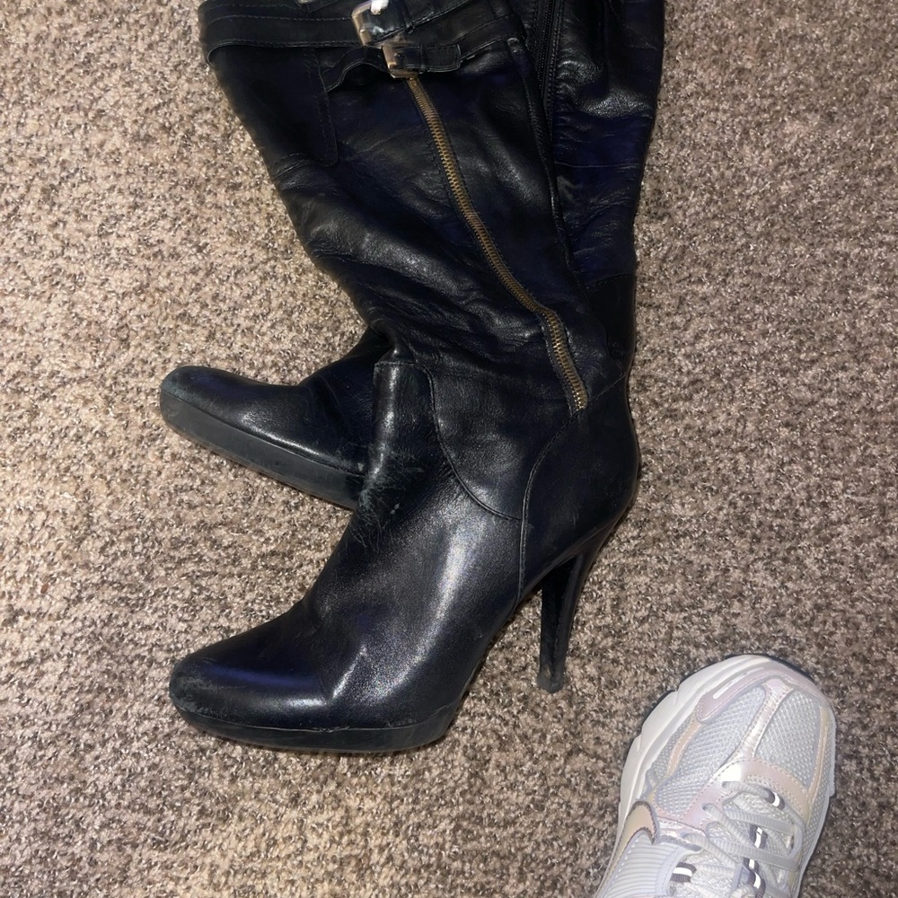 Women’s tall 3:5 heel Nine West black boots - Picture 14 of 14
